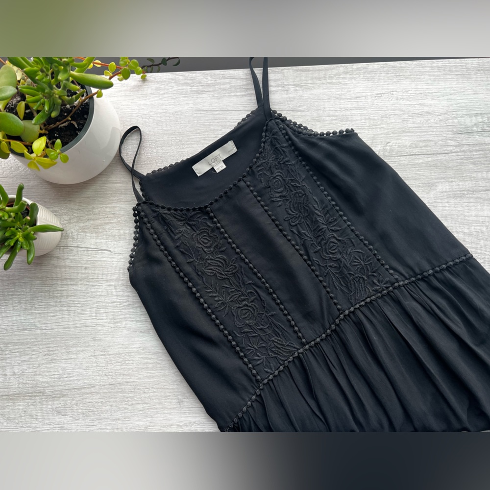 XXSP Loft Black Embroidered Dress